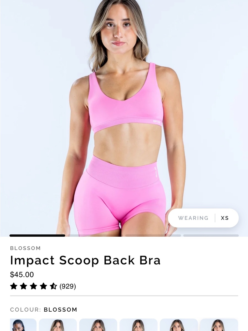 Blossom Impact Scoop-Back Bra — Pink